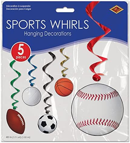 Beistle Sports Whirls Party Accessory 5 Count 1