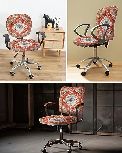Double Love Red Abstract Boho Chair Covers Set