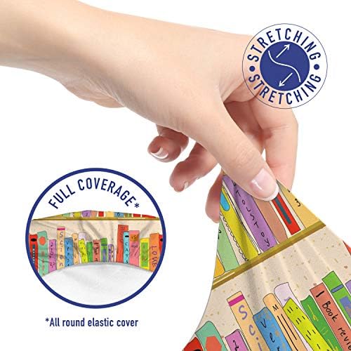 Lunarable Bookcase Office Chair Slipcover Pale Peach Pink Green