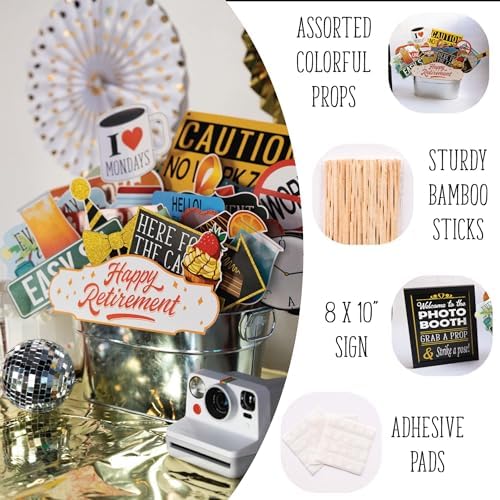 Retirement Party Photo Booth Props - 41-Piece Kit