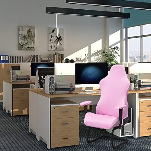 BTSKY Ergonomic Gaming Chair Slipcovers Pink Stretchy Polyester