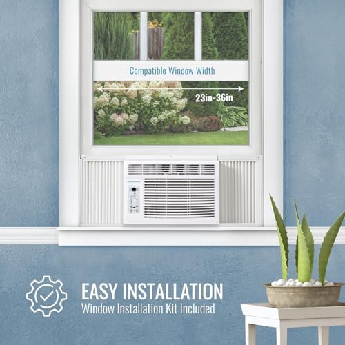 Keystone 6000 BTU Window Air Conditioner Dehumidifier with Smart Remote Control