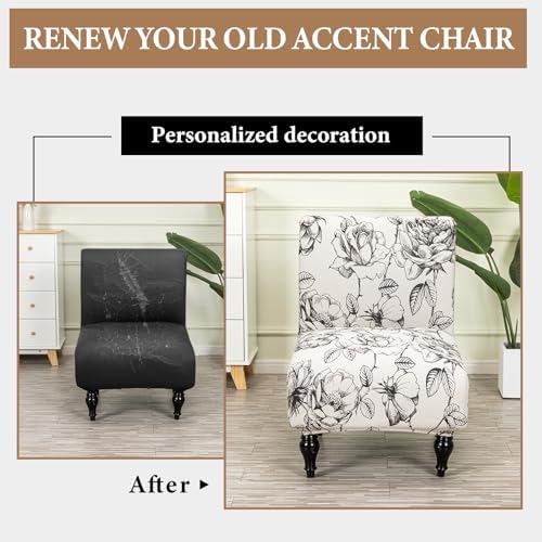 FUANGUI Armless Chair Slipcover Stretch Spandex Furniture Protector