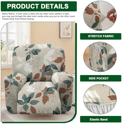 CRFATOP Stretch Recliner Slipcover 4 Piece for Living Room