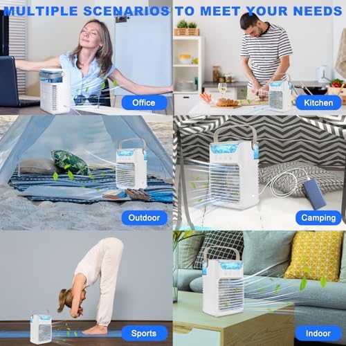 4-in-1 Portable Air Conditioner with RGB Light and 700ml Tank