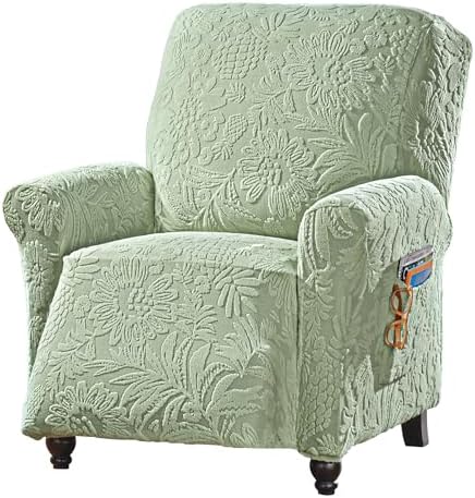 Collections Etc Embossed Tropical Stretch Recliner Cover Sage