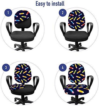 Ambesonne Office Chair Slipcover with Colorful Design