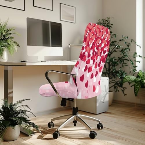 Valentines Day Boss Chair Slipcover Love Red White Pink Musical Notes
