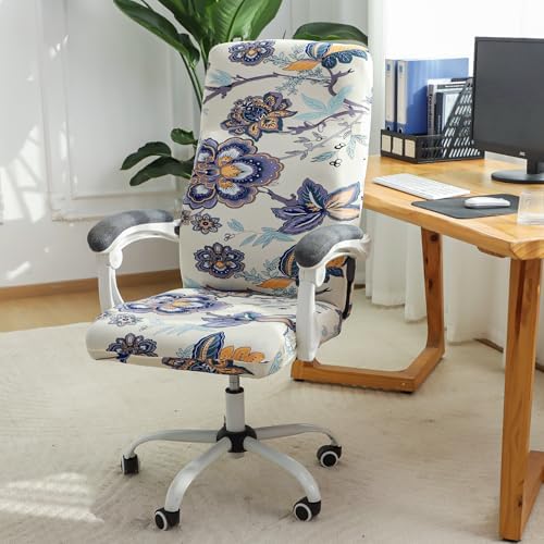 FORCHEER Floral Large Office Chair Cover Stretch Printed Computer Armchair Slipcover
