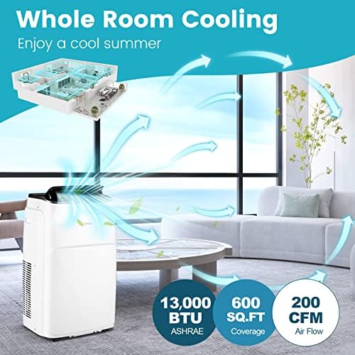 COSTWAY 13000 BTU Portable Air Conditioner with 4 Modes and Smart WiFi