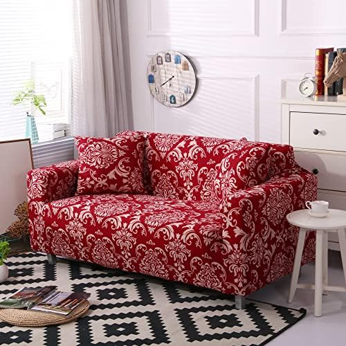 MIDODO Printed Stretch Sofa Cover for 2 Seater Loveseat Set
