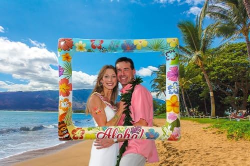 Hawaiian Photo Booth Inflatable Frame with 3 Sheets Tattoos