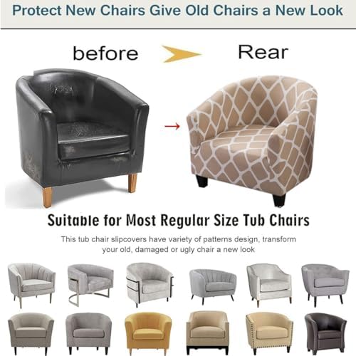 UEMIS Stretch Barrel Chair Cover Removable Slipcover Protector