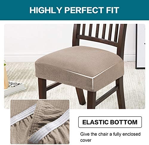 Turquoize Stretch Dining Chair Covers Set of 4 Khaki