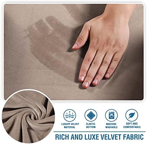 HVERSAILTEX Velvet Chaise Lounge Cover Taupe