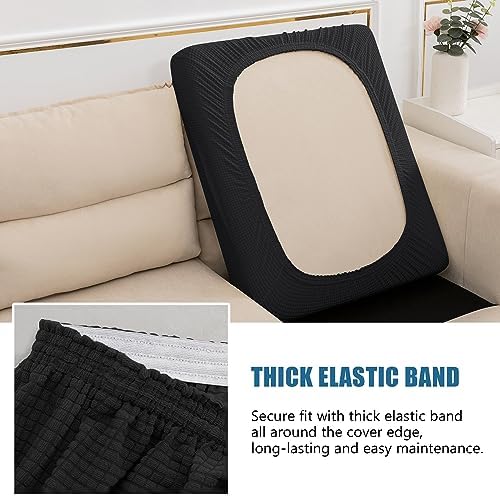 NC HOME Water-Repellent Sofa Cushion Slipcovers Black