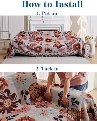 AIVIA Couch Cover Sheet Blanket for 3 Cushion Sofa