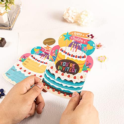 WISHGIFT 25Pcs Birthday Party Invitations Set with Envelopes