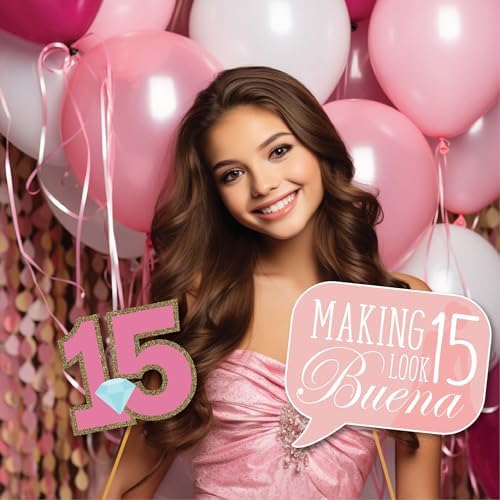 Quinceanera Photo Booth Props - 41 Piece Kit