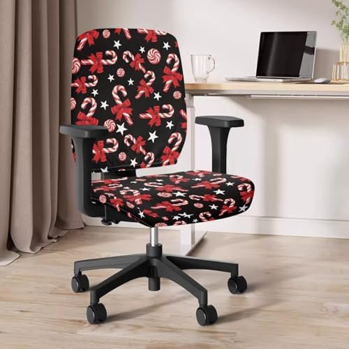 Christmas Candy Office Chair Covers 2 Pieces Reusable Washable