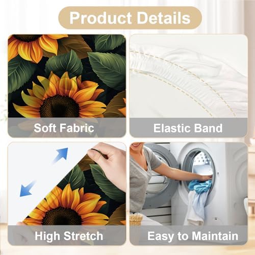 Sunflower Chair Covers for Dining Room - Set of 6