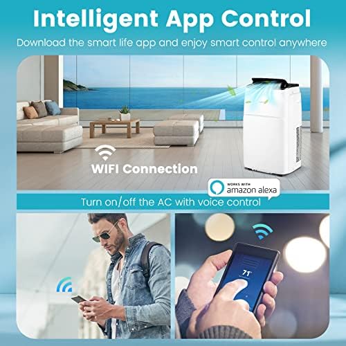 COSTWAY 13000 BTU Portable Air Conditioner with 4 Modes and Smart WiFi