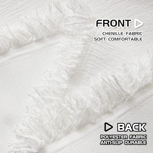 MEETSKY 3 Cushion Sofa Covers 91x134 White Chenille Blend