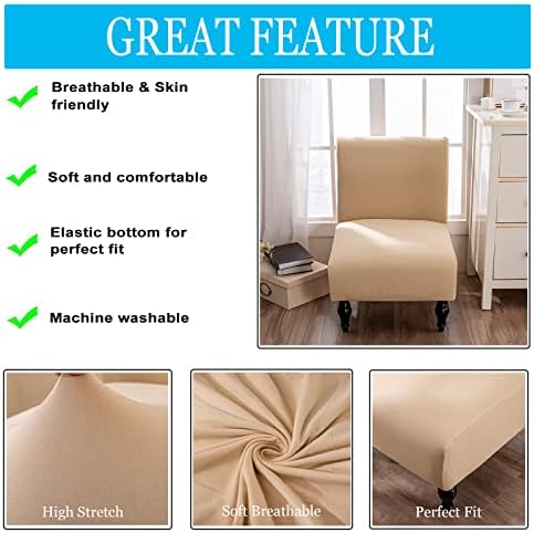 SHILINTONG Armless Chair Cover Spandex Jacquard