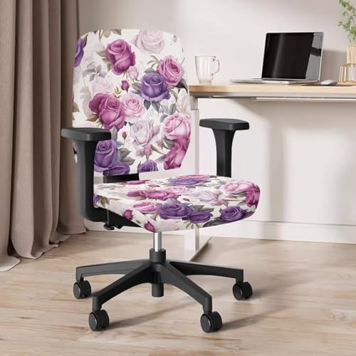 Premium Purple Rose Office Chair Cover
