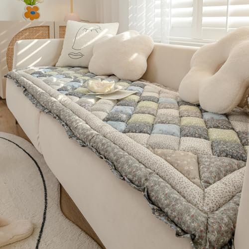 Vctops Thick Cotton Dog Sofa Cover with Floral Print