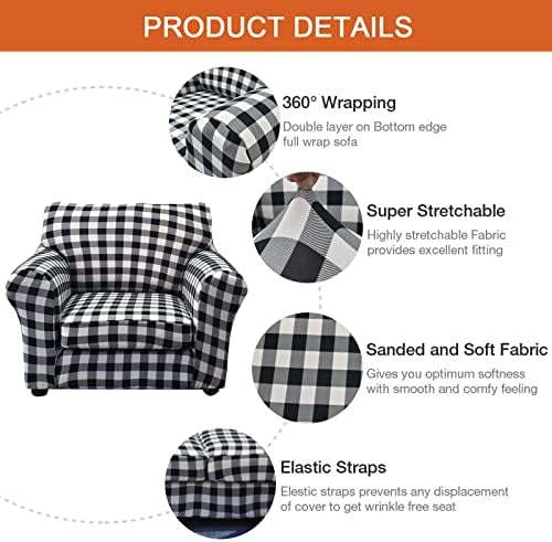 NILUOH 2-Piece Stretch Armchair Slipcover with Cushion Cover