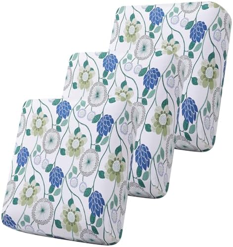 Smiry Printed Couch Cushion Covers 3 Pack Light Green