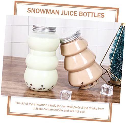 NOLITOY 10pcs Snowman Shaped Juice Bottles