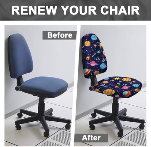 Outer Space Planet Chair Covers 2pcs for Office Chair