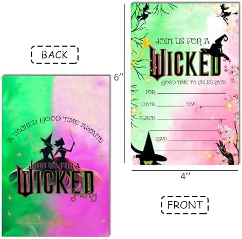 Wicked Good Time Birthday Party Invitations 20-Pack with Envelopes