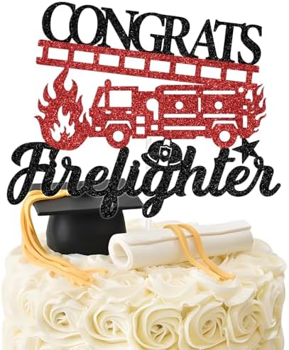 Congrats Firefighter Cake Topper Class of 2025
