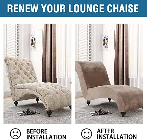 HVERSAILTEX Velvet Chaise Lounge Cover Taupe