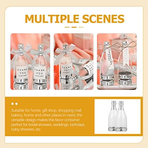 TOYANDONA 20Pcs Clear Plastic Candy Bottles with Metallic Base