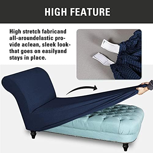 Ele ELEOPTION Armless Lounge Chaise Slipcover Stretch Cover for Living Room Sofa
