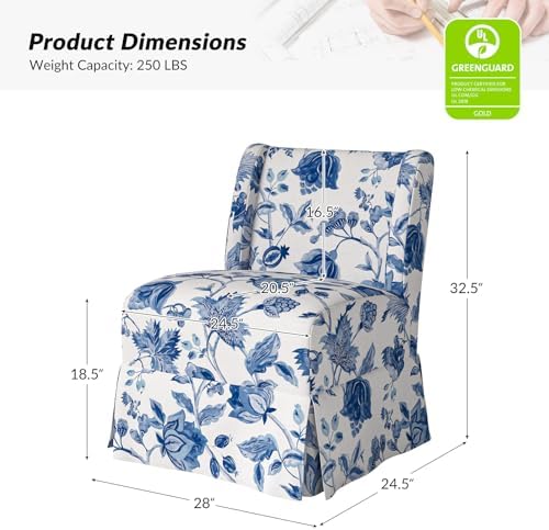 HULALA Home Accent Chair with Washable Floral Slipcover