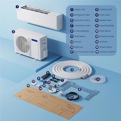 Della 3 Zone Mini Split AC System 35K BTU 19 SEER2 208-230V