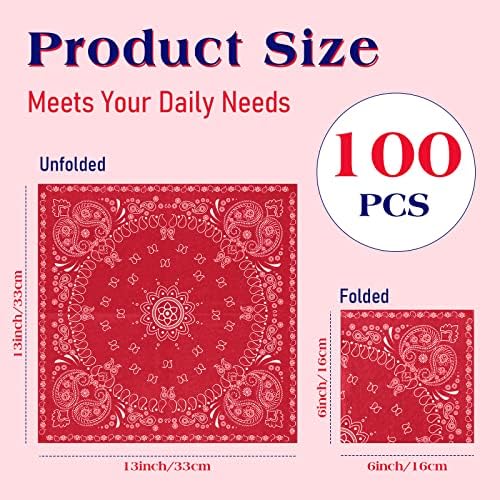 Teling 2 Ply Paisley Print Bandana Napkins 63 x 63 Red