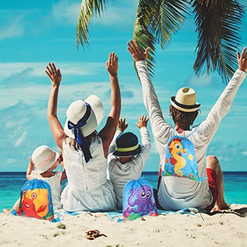Ocean Themed Drawstring Bags for Kids Birthday Party Supplies