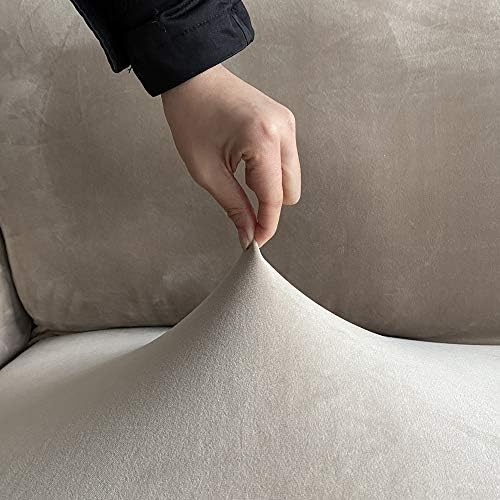 GULI Velvet Tub Chair Covers for Armchairs Khaki