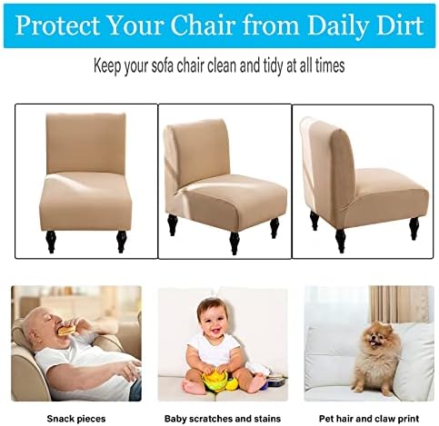 SHILINTONG Armless Chair Cover Spandex Jacquard