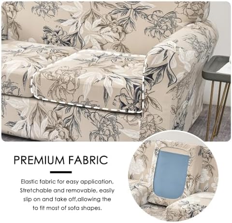 FORCHEER Armchair Slipcover Set with 2 Cushion Covers and 1 Extra Chair Cushion