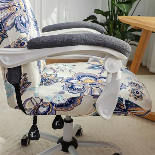 FORCHEER Floral Large Office Chair Cover Stretch Printed Computer Armchair Slipcover