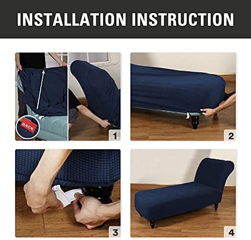 Ele ELEOPTION Armless Lounge Chaise Slipcover Stretch Cover for Living Room Sofa