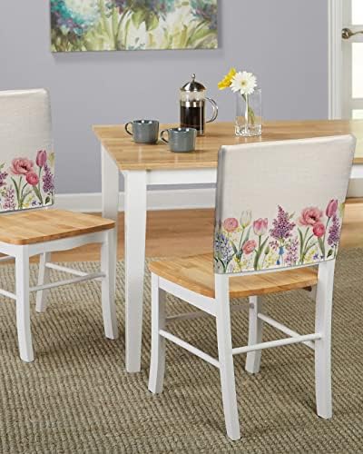 Spring Floral Chair Covers - 4 Pcs Dining Room Chair Back Covers
