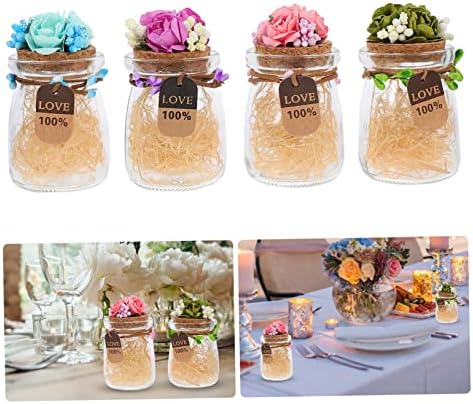 Cabilock 4pcs Glass Candy Box Wedding Favors Decor